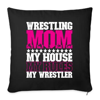 Lutte Maman Lutteuse - Housse de coussin décorative 45 x 45 cm - noir - Devant
