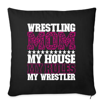 Lutte Maman Lutteuse - Housse de coussin décorative 45 x 45 cm - noir - Devant