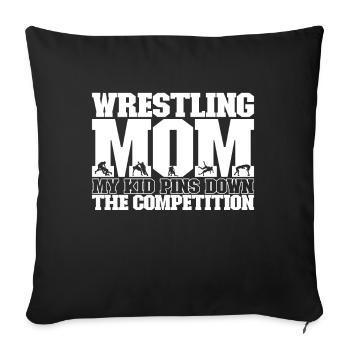 Lutte Maman Lutteuse - Housse de coussin décorative 45 x 45 cm - noir - Devant