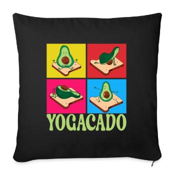 Yoga Avocado - Sofa pillowcase 17,3'' x 17,3'' (45 x 45 cm) - black - Front
