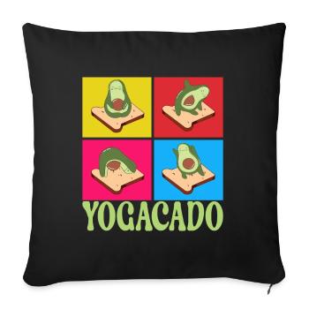 Yoga Avocado - Sofa pillowcase 17,3'' x 17,3'' (45 x 45 cm) - black - Front