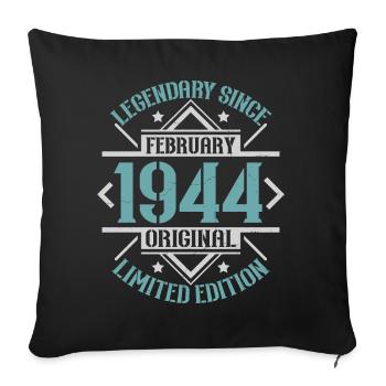 Légendaire depuis Février 1944 édition limitée - Housse de coussin décorative 45 x 45 cm - noir - Devant