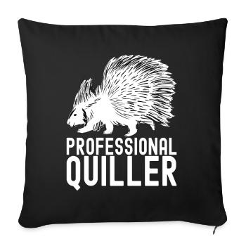 Porc-épic mignon - Housse de coussin décorative 45 x 45 cm - noir - Devant