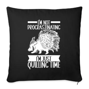 Porc-épic mignon - Housse de coussin décorative 45 x 45 cm - noir - Devant