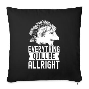 Porc-épic mignon - Housse de coussin décorative 45 x 45 cm - noir - Devant