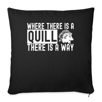 Porc-épic mignon - Housse de coussin décorative 45 x 45 cm - noir - Devant