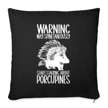 Porc-épic mignon - Housse de coussin décorative 45 x 45 cm - noir - Devant