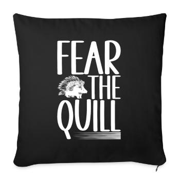 Porc-épic mignon - Housse de coussin décorative 45 x 45 cm - noir - Devant