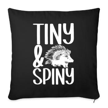 Porc-épic mignon - Housse de coussin décorative 45 x 45 cm - noir - Devant