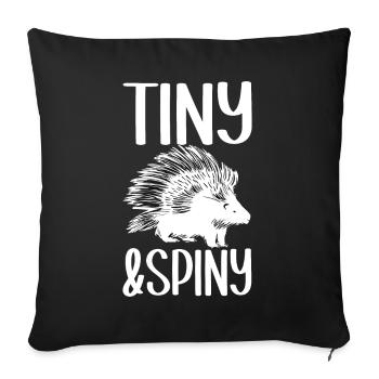 Porc-épic mignon - Housse de coussin décorative 45 x 45 cm - noir - Devant