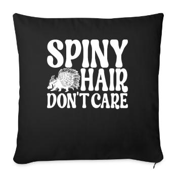 Porc-épic mignon - Housse de coussin décorative 45 x 45 cm - noir - Devant