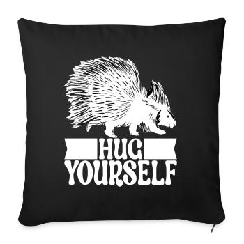 Porc-épic mignon - Housse de coussin décorative 45 x 45 cm - noir - Devant