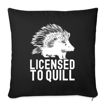 Porc-épic mignon - Housse de coussin décorative 45 x 45 cm - noir - Devant