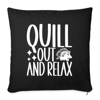 Porc-épic mignon - Housse de coussin décorative 45 x 45 cm - noir - Devant