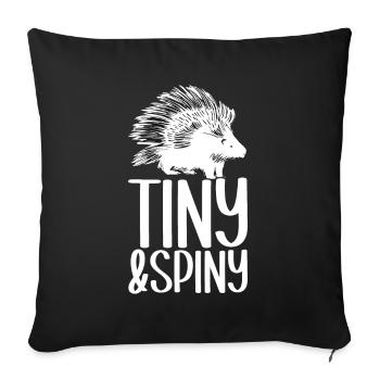 Porc-épic mignon - Housse de coussin décorative 45 x 45 cm - noir - Devant