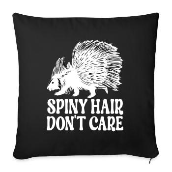 Porc-épic mignon - Housse de coussin décorative 45 x 45 cm - noir - Devant
