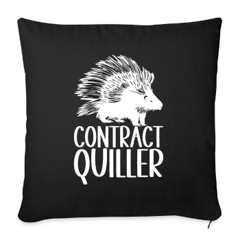 Porc-épic mignon - Housse de coussin décorative 45 x 45 cm - noir - Devant