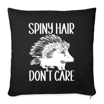 Porc-épic mignon - Housse de coussin décorative 45 x 45 cm - noir - Devant