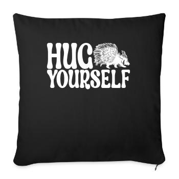 Porc-épic mignon - Housse de coussin décorative 45 x 45 cm - noir - Devant