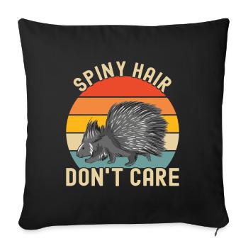 Porc-épic mignon - Housse de coussin décorative 45 x 45 cm - noir - Devant