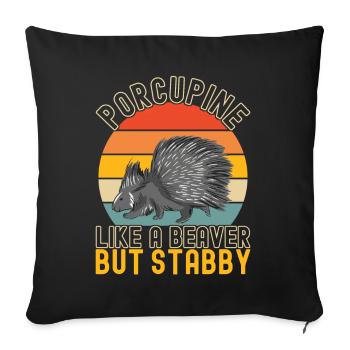 Porc-épic mignon - Housse de coussin décorative 45 x 45 cm - noir - Devant