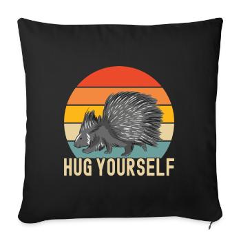 Porc-épic mignon - Housse de coussin décorative 45 x 45 cm - noir - Devant