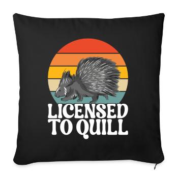 Porc-épic mignon - Housse de coussin décorative 45 x 45 cm - noir - Devant