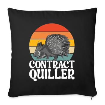 Porc-épic mignon - Housse de coussin décorative 45 x 45 cm - noir - Devant