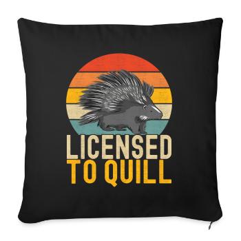 Porc-épic mignon - Housse de coussin décorative 45 x 45 cm - noir - Devant