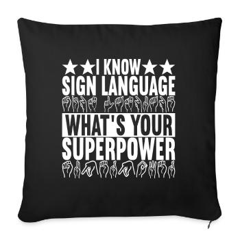 Deaf Deaf Mute Deaf - Sofa pillowcase 17,3'' x 17,3'' (45 x 45 cm) - black - Front