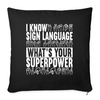 Deaf Deaf and Dumb Deaf - Sofa pillowcase 17,3'' x 17,3'' (45 x 45 cm) - black - Front