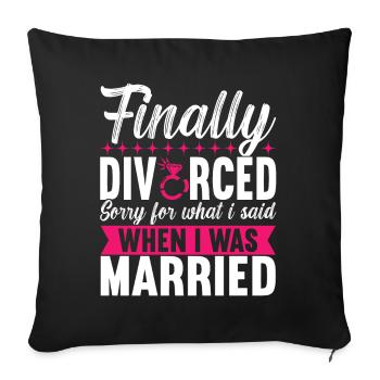 Divorce Divorcé - Housse de coussin décorative 45 x 45 cm - noir - Devant