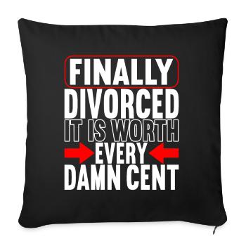 Divorce Divorcé - Housse de coussin décorative 45 x 45 cm - noir - Devant