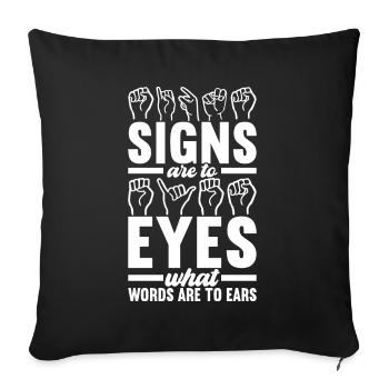 Deaf Deaf Mute Deaf - Sofa pillowcase 17,3'' x 17,3'' (45 x 45 cm) - black - Front