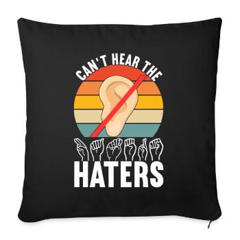 Deaf Deaf Mute Deaf - Sofa pillowcase 17,3'' x 17,3'' (45 x 45 cm) - black - Front