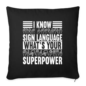 Deaf Deaf Mute Deaf - Sofa pillowcase 17,3'' x 17,3'' (45 x 45 cm) - black - Front