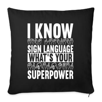 Deaf Deaf Mute Deaf - Sofa pillowcase 17,3'' x 17,3'' (45 x 45 cm) - black - Front