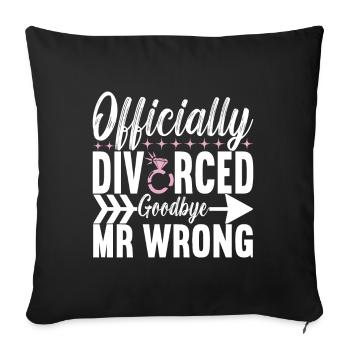 Divorce Divorcé - Housse de coussin décorative 45 x 45 cm - noir - Devant