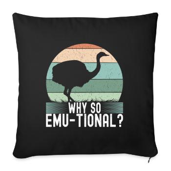 Emu Strauss - Sofa pillowcase 17,3'' x 17,3'' (45 x 45 cm) - black - Front