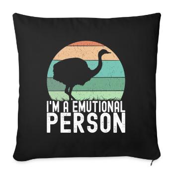 Emu Strauss - Sofa pillowcase 17,3'' x 17,3'' (45 x 45 cm) - black - Front