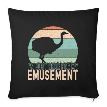 Emu Strauss - Sofa pillowcase 17,3'' x 17,3'' (45 x 45 cm) - black - Front