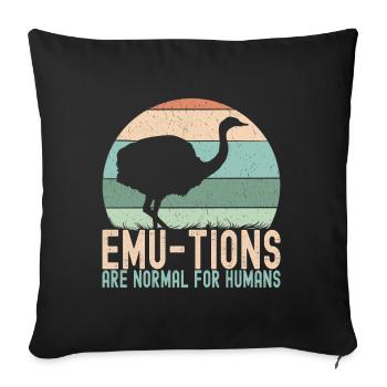 Emu Strauss - Sofa pillowcase 17,3'' x 17,3'' (45 x 45 cm) - black - Front