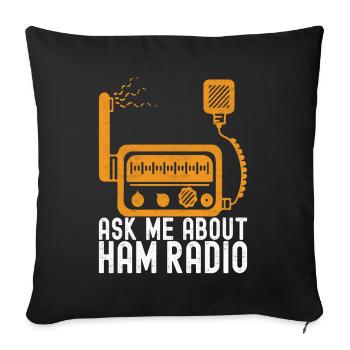 Ham Radio Ham Radio Operator - Sofa pillowcase 17,3'' x 17,3'' (45 x 45 cm) - black - Front