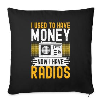 Ham Radio Ham Radio Operator - Sofa pillowcase 17,3'' x 17,3'' (45 x 45 cm) - black - Front