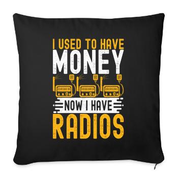 Ham Radio Ham Radio Operator - Sofa pillowcase 17,3'' x 17,3'' (45 x 45 cm) - black - Front