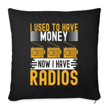 Ham Radio Ham Radio Operator - Sofa pillowcase 17,3'' x 17,3'' (45 x 45 cm) - black - Front