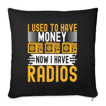 Ham Radio Ham Radio Operator - Sofa pillowcase 17,3'' x 17,3'' (45 x 45 cm) - black - Front