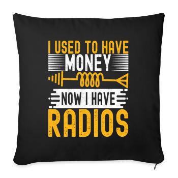 Ham Radio Ham Radio Operator - Sofa pillowcase 17,3'' x 17,3'' (45 x 45 cm) - black - Front