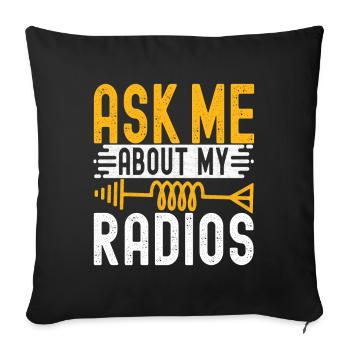 Ham Radio Ham Radio Operator - Sofa pillowcase 17,3'' x 17,3'' (45 x 45 cm) - black - Front