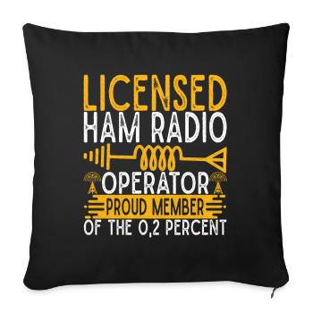 Ham Radio Ham Radio Operator - Sofa pillowcase 17,3'' x 17,3'' (45 x 45 cm) - black - Front